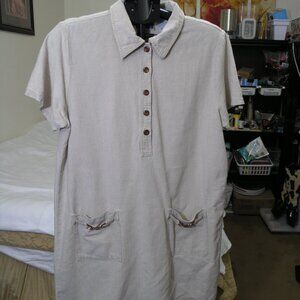 Erika & Co. Beige Linen Blend Dress Size large